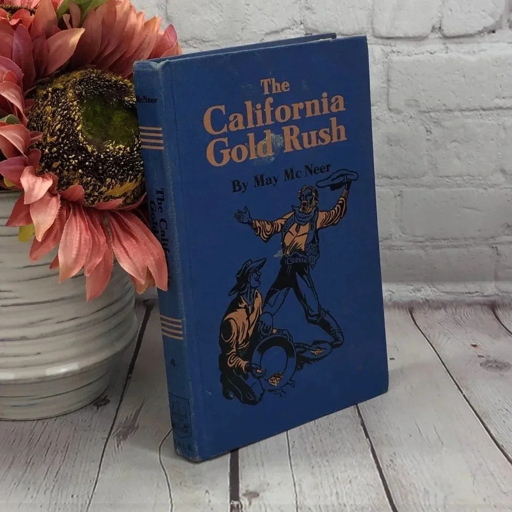 vtg 1950 hardback book California gold rush western americana history decor